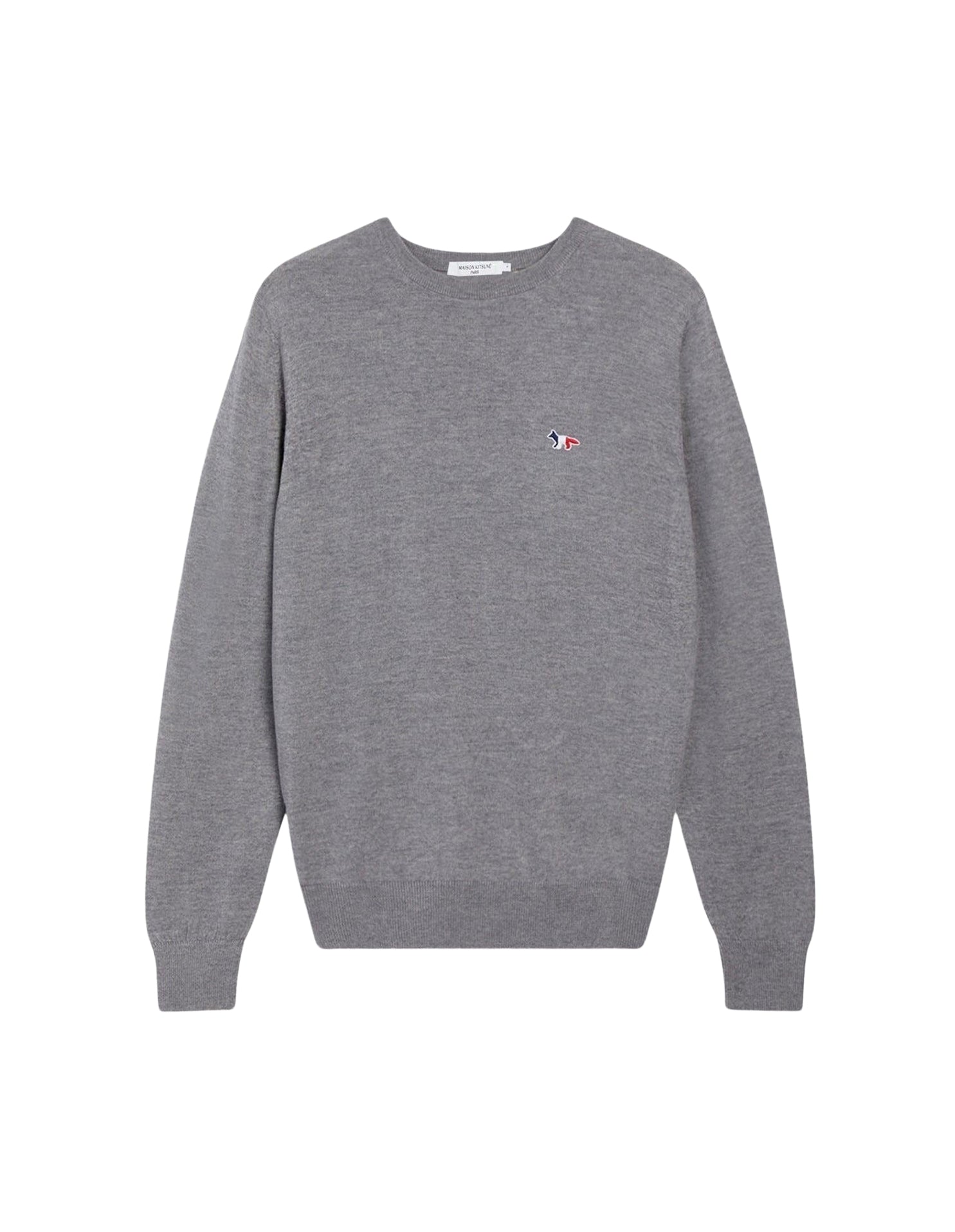 Pull avec écusson en laine - Grey Melange
