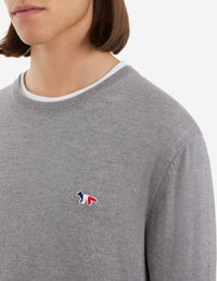 Pull avec écusson en laine - Grey Melange