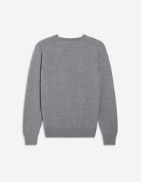 Pull avec écusson en laine - Grey Melange