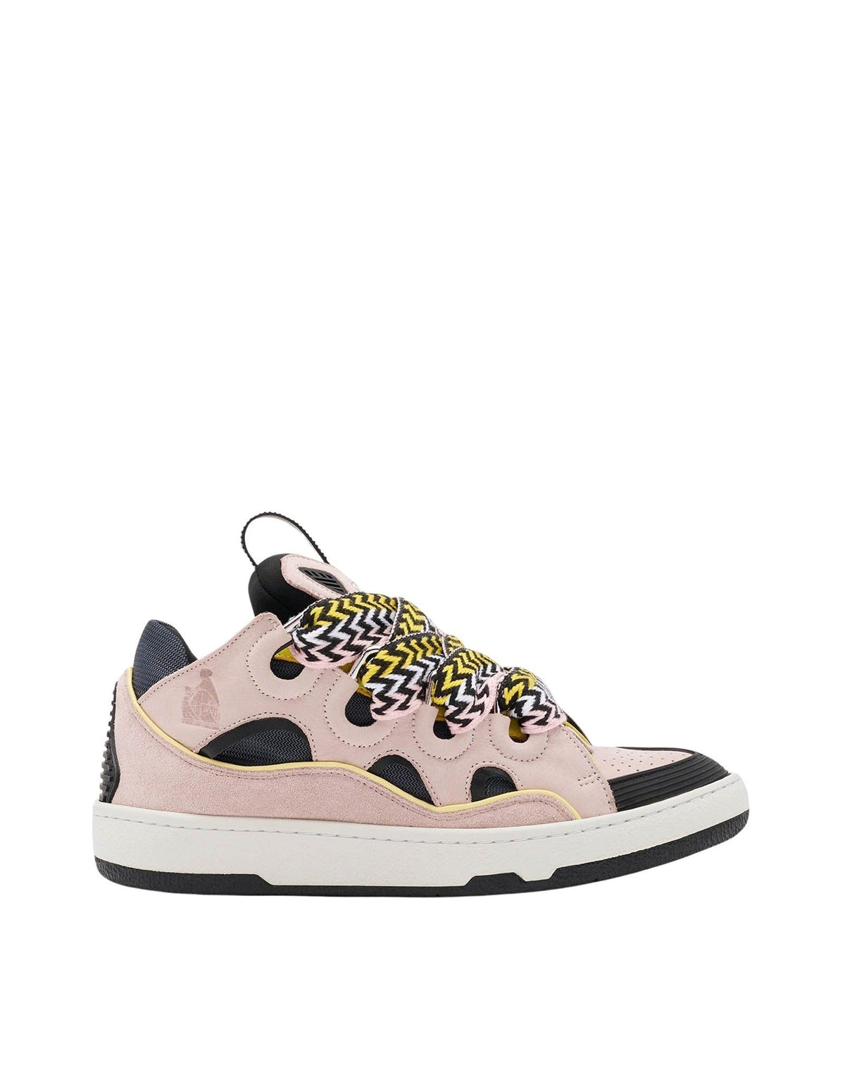 Baskets curb en cuir - Rose & Noir