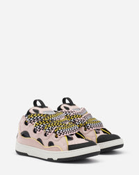 Baskets curb en cuir - Rose & Noir