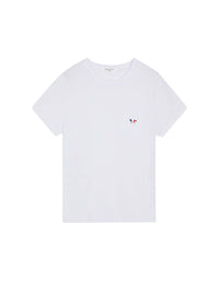 T-shirt coupe droite avec écusson - White