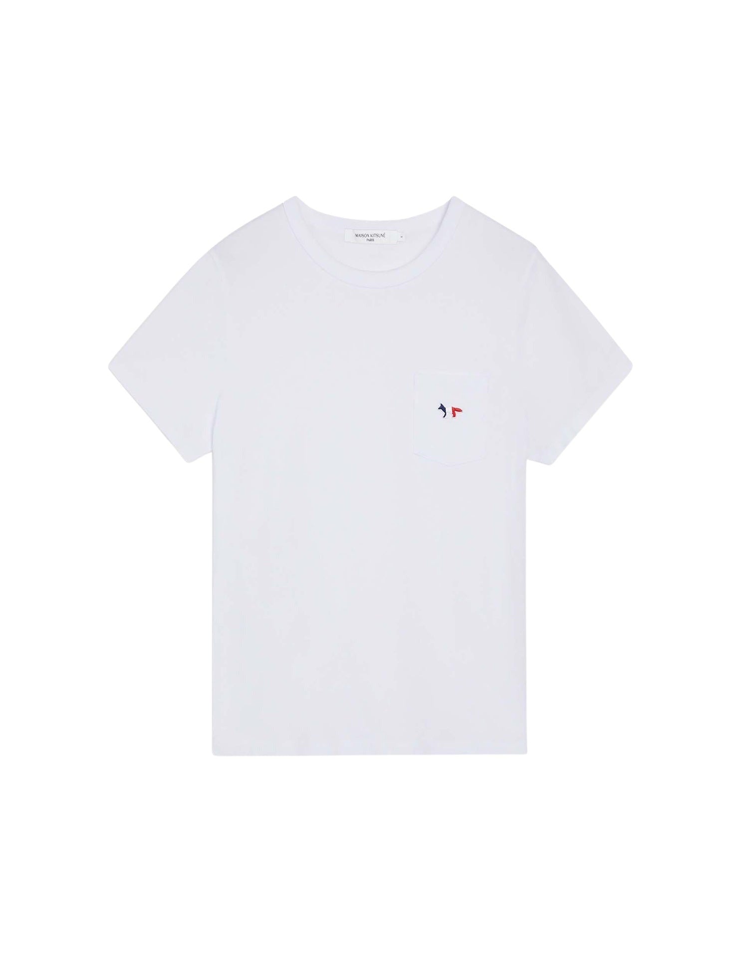 T-shirt coupe droite avec écusson - White