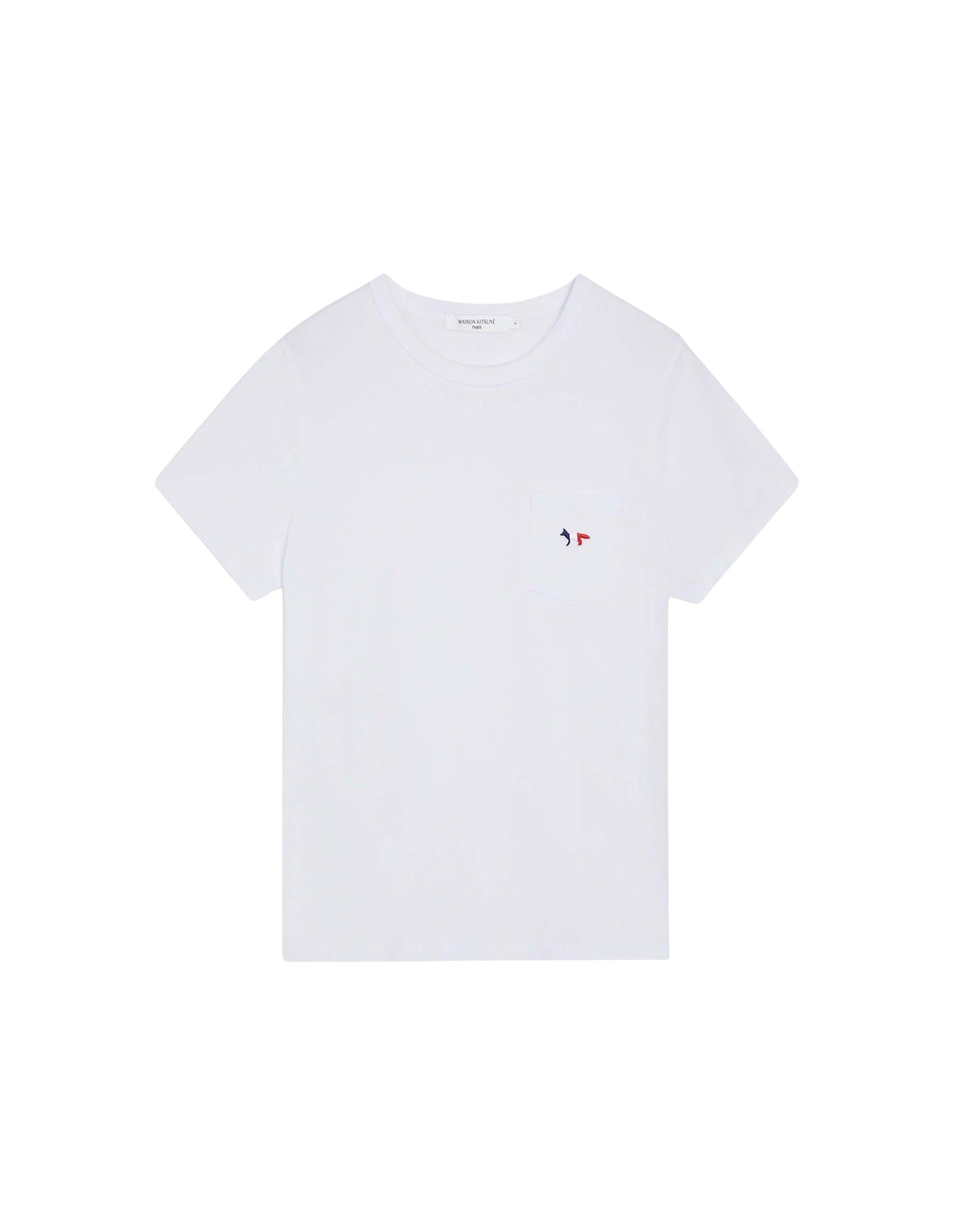 T-shirt coupe droite avec écusson - White