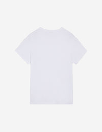 T-shirt coupe droite avec écusson - White