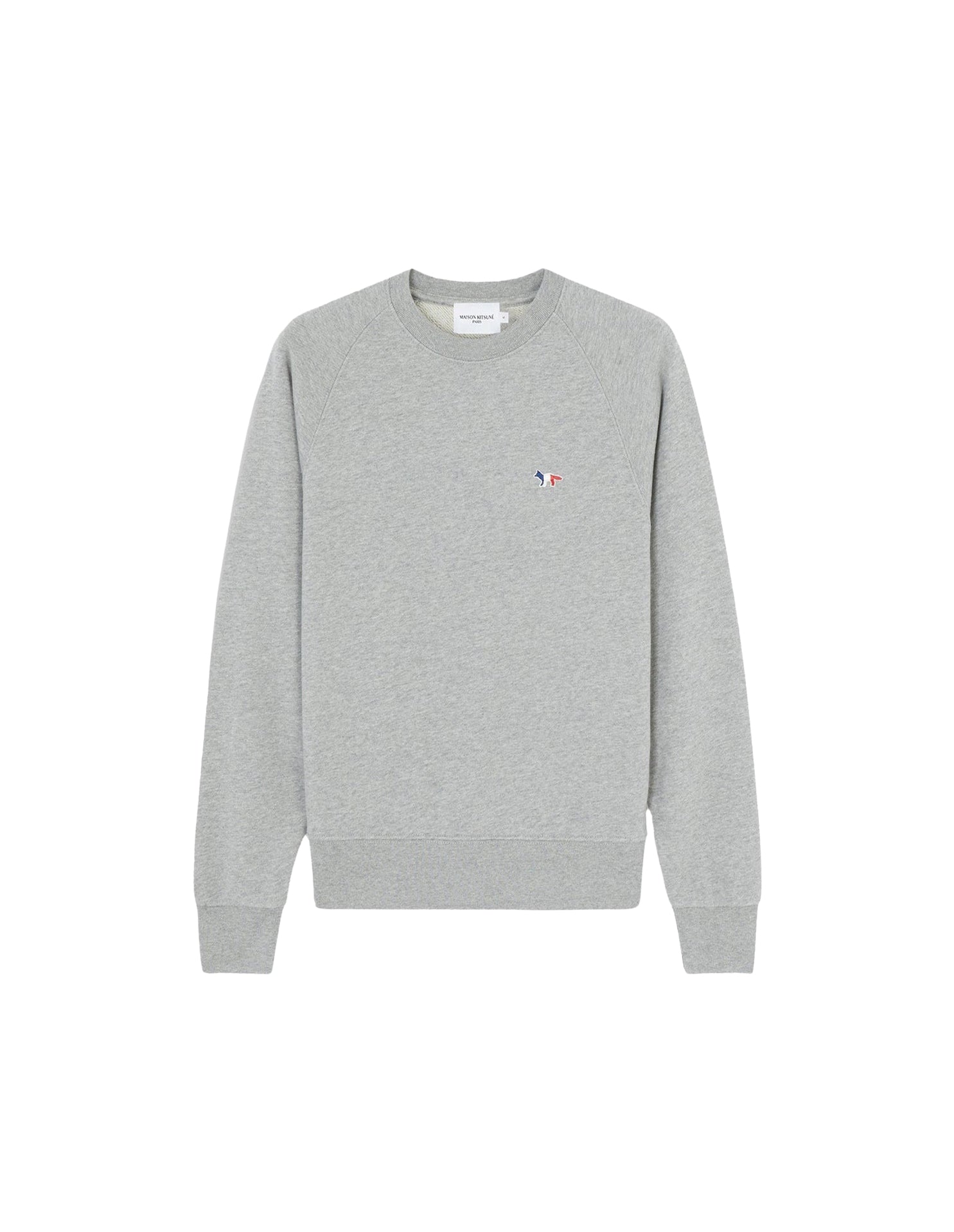 Fitted Fox sweatshirt with badge - Grey Melange