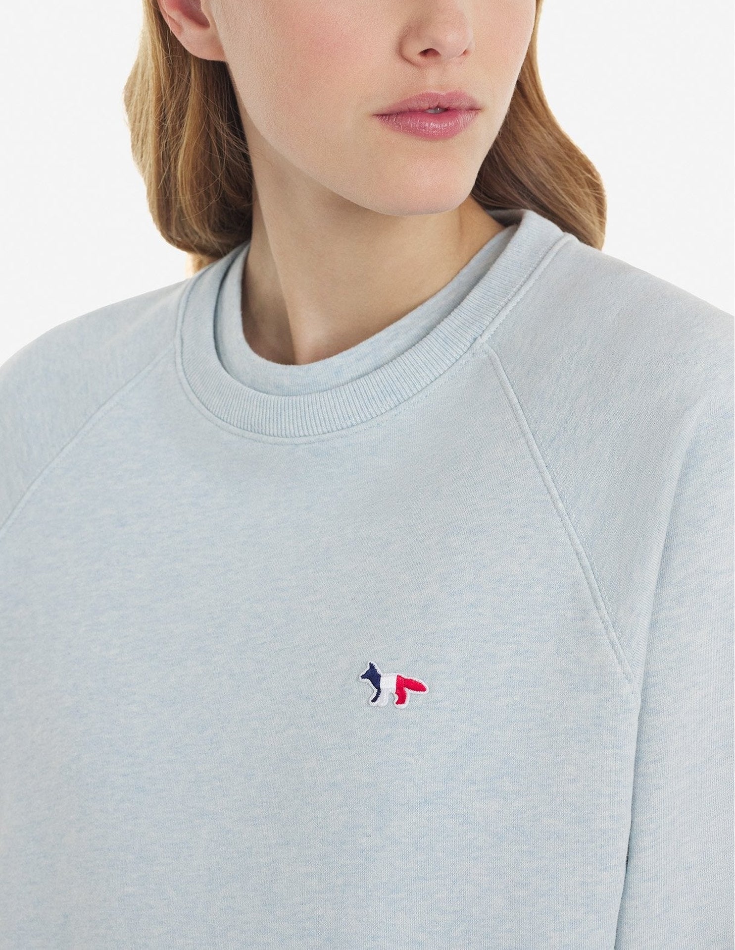 Sweatshirt ajusté Fox avec écusson - Blue Haze Melange