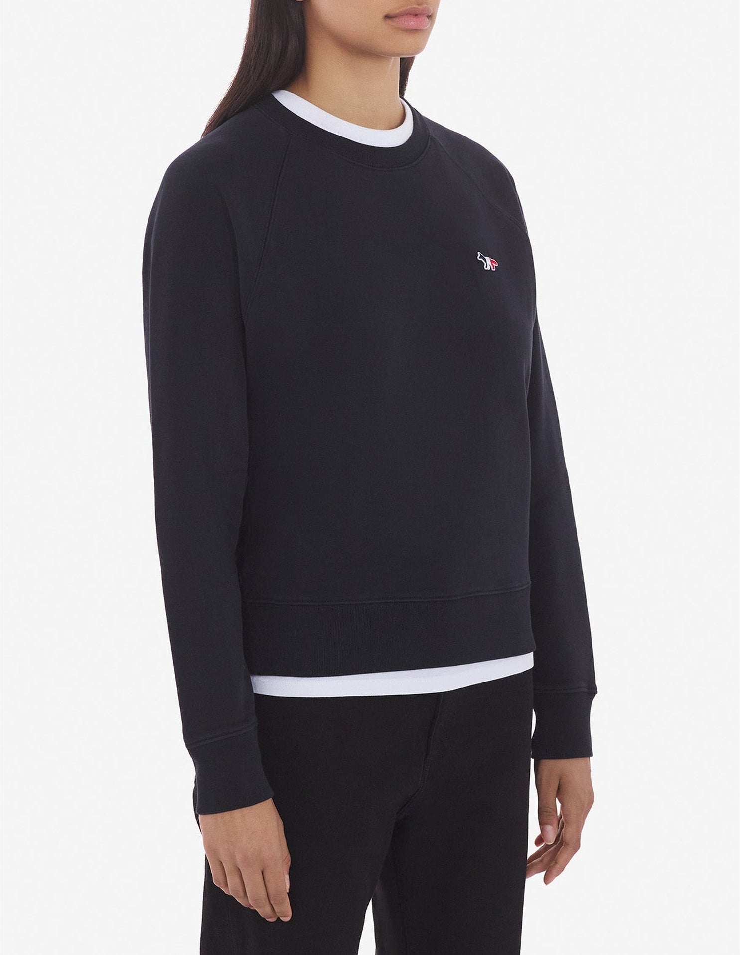 Sweatshirt ajusté Fox avec écusson - Black