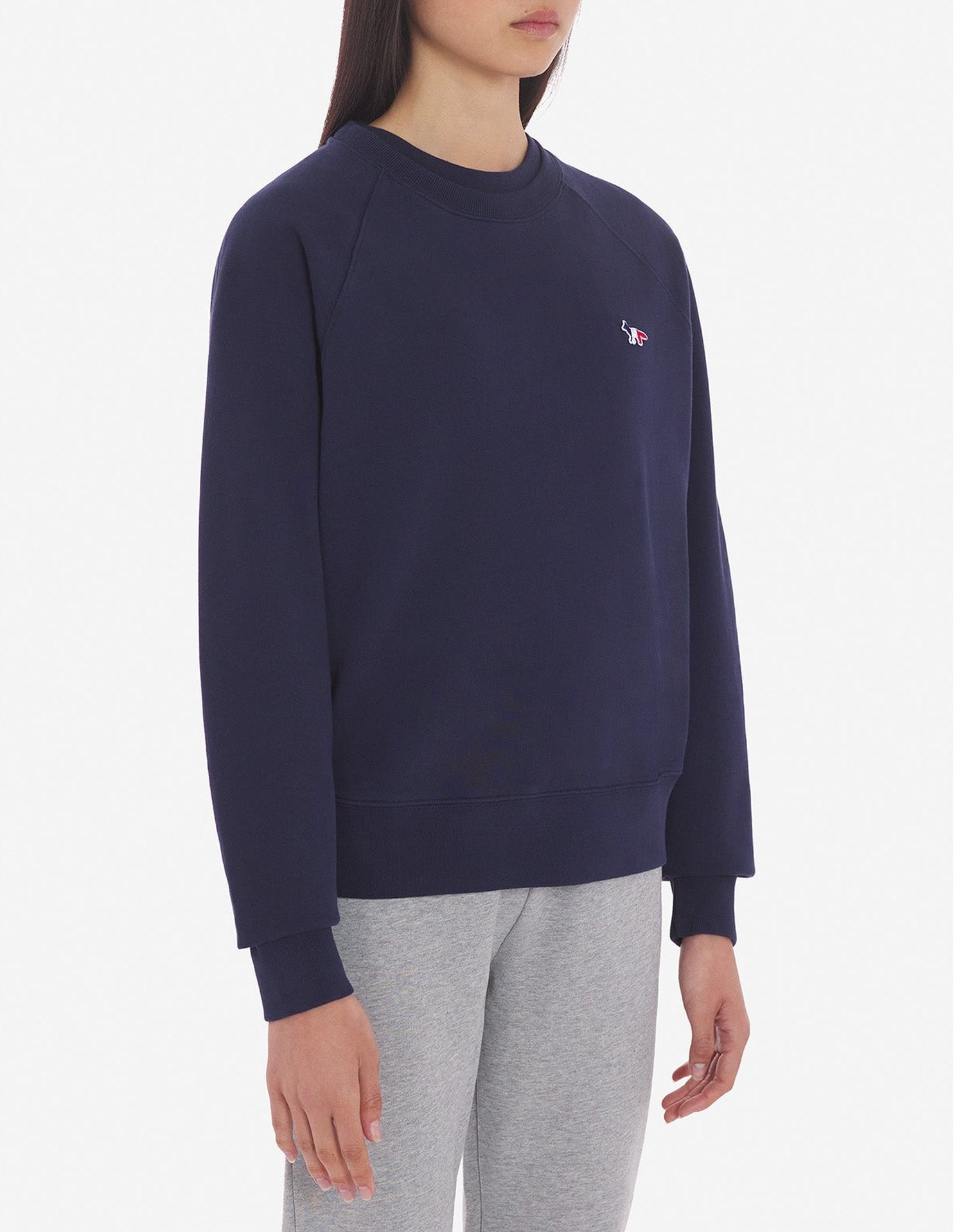 Fox fitted sweatshirt with badge - Navy