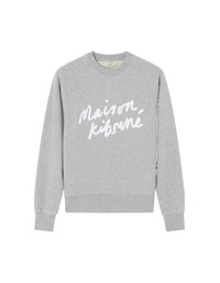 Sweatshirt à col rond ajusté avec inscription - Grey Melange