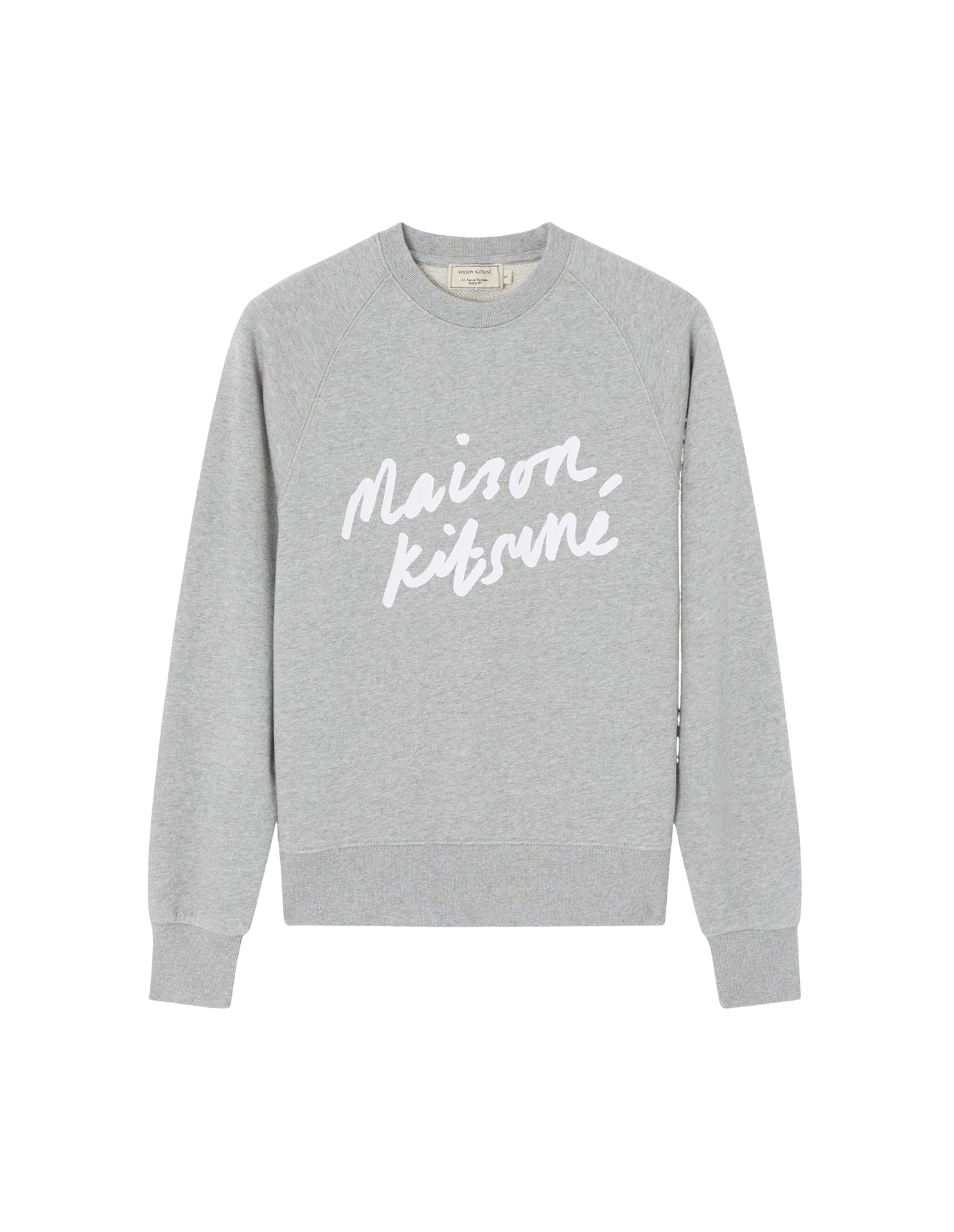 Sweatshirt à col rond ajusté avec inscription - Grey Melange