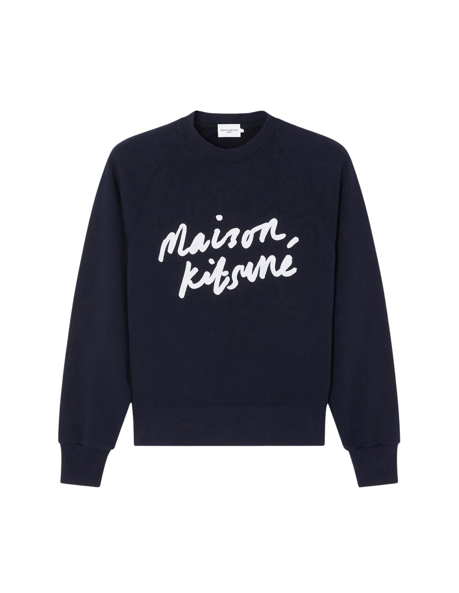 Sweatshirt à col rond ajusté avec inscription - Navy