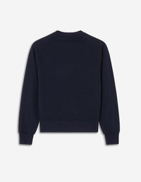 Sweatshirt à col rond ajusté avec inscription - Navy