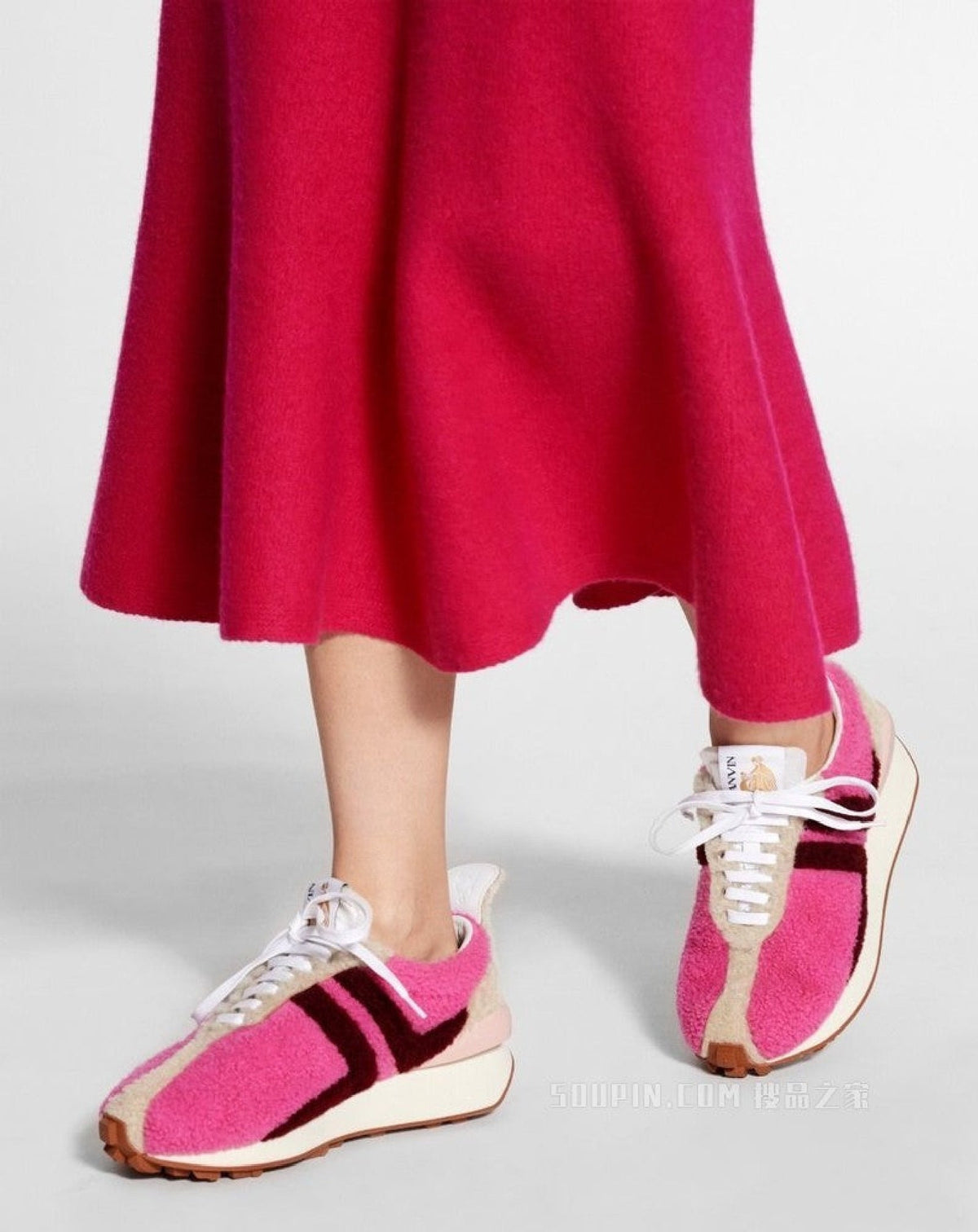 Baskets basses Bumper - Rose & Rouge Foncé