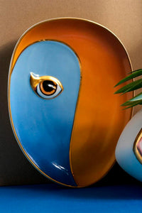 Vide-poche Lito en porcelaine - Blue & Orange