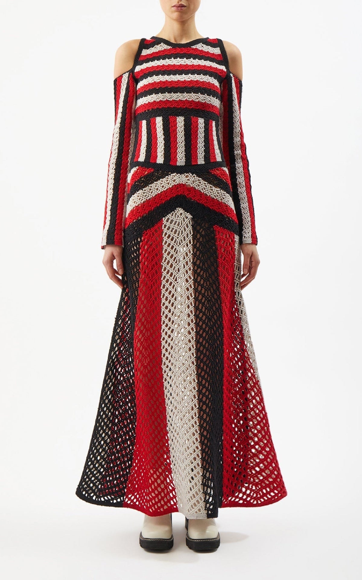 Red Multi / Robe Carr en laine - Red Multi