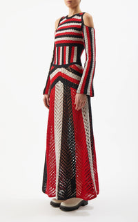 Red Multi / Robe Carr en laine - Red Multi