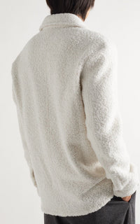 Drew Overshirt en noir eco cachemire bouclette