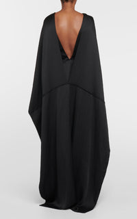 Hunter Dress en bleu marine foncé brushed cachemire soie