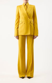 Stephanie Blazer en bouleau doré superfine laine drap de costume
