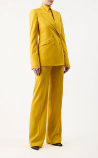 Stephanie Blazer en bouleau doré superfine laine drap de costume