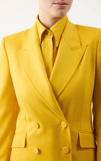 Stephanie Blazer en bouleau doré superfine laine drap de costume