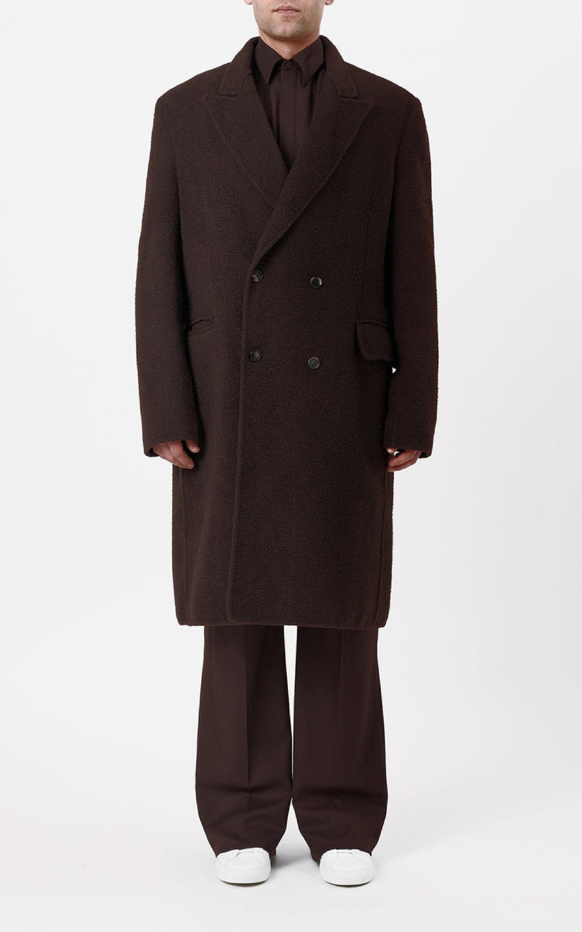 Mcaffrey Coat en chocolat recyclé cachemire feutre