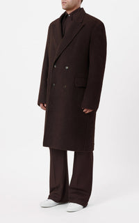 Mcaffrey Coat en chocolat recyclé cachemire feutre