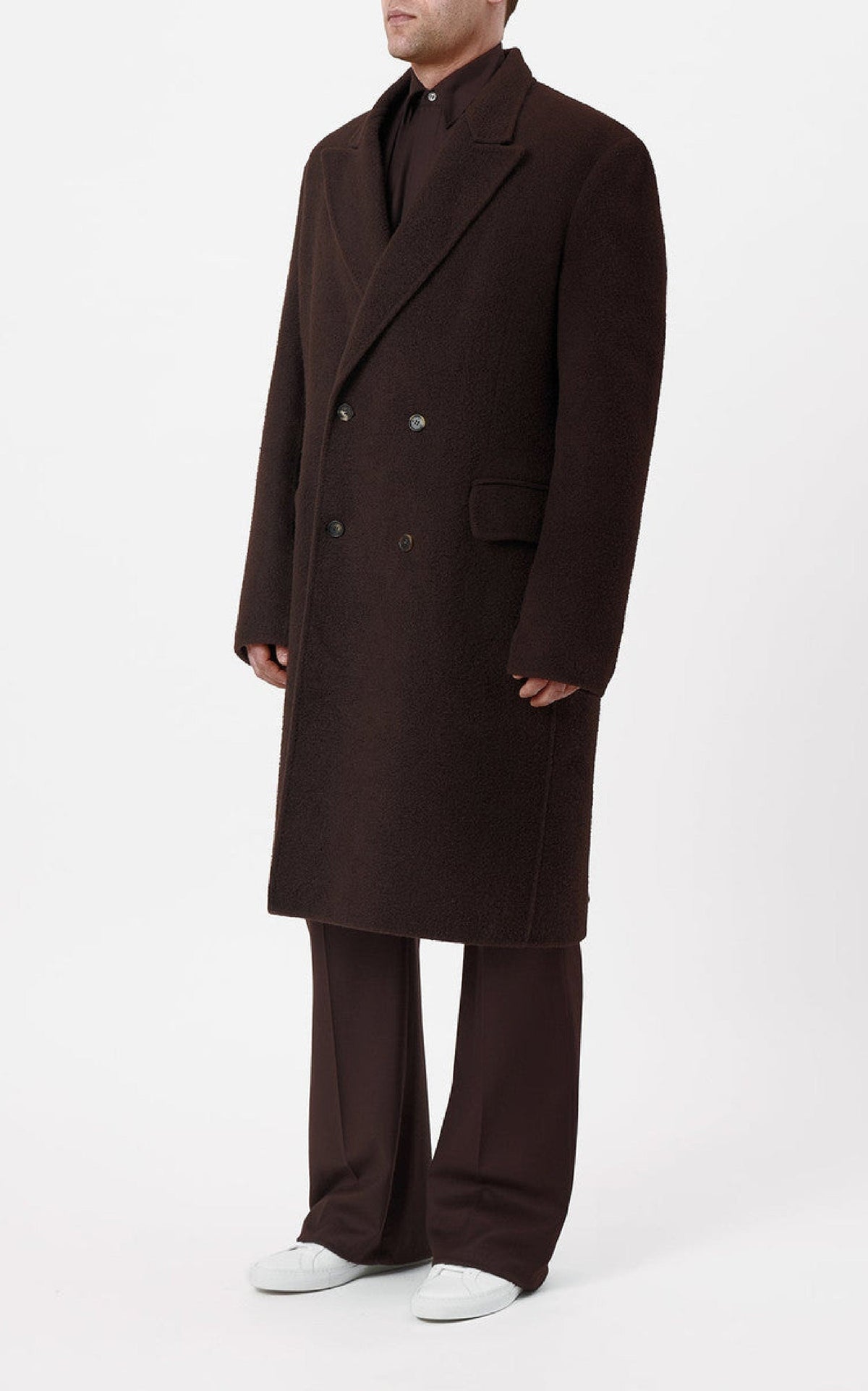 Mcaffrey Coat en chocolat recyclé cachemire feutre