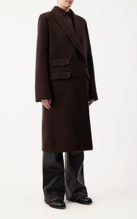 Reed Coat en chocolat recyclé cachemire feutre