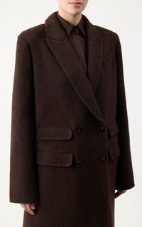 Reed Coat en chocolat recyclé cachemire feutre