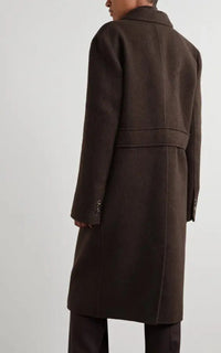 Reed Coat en chocolat recyclé cachemire feutre