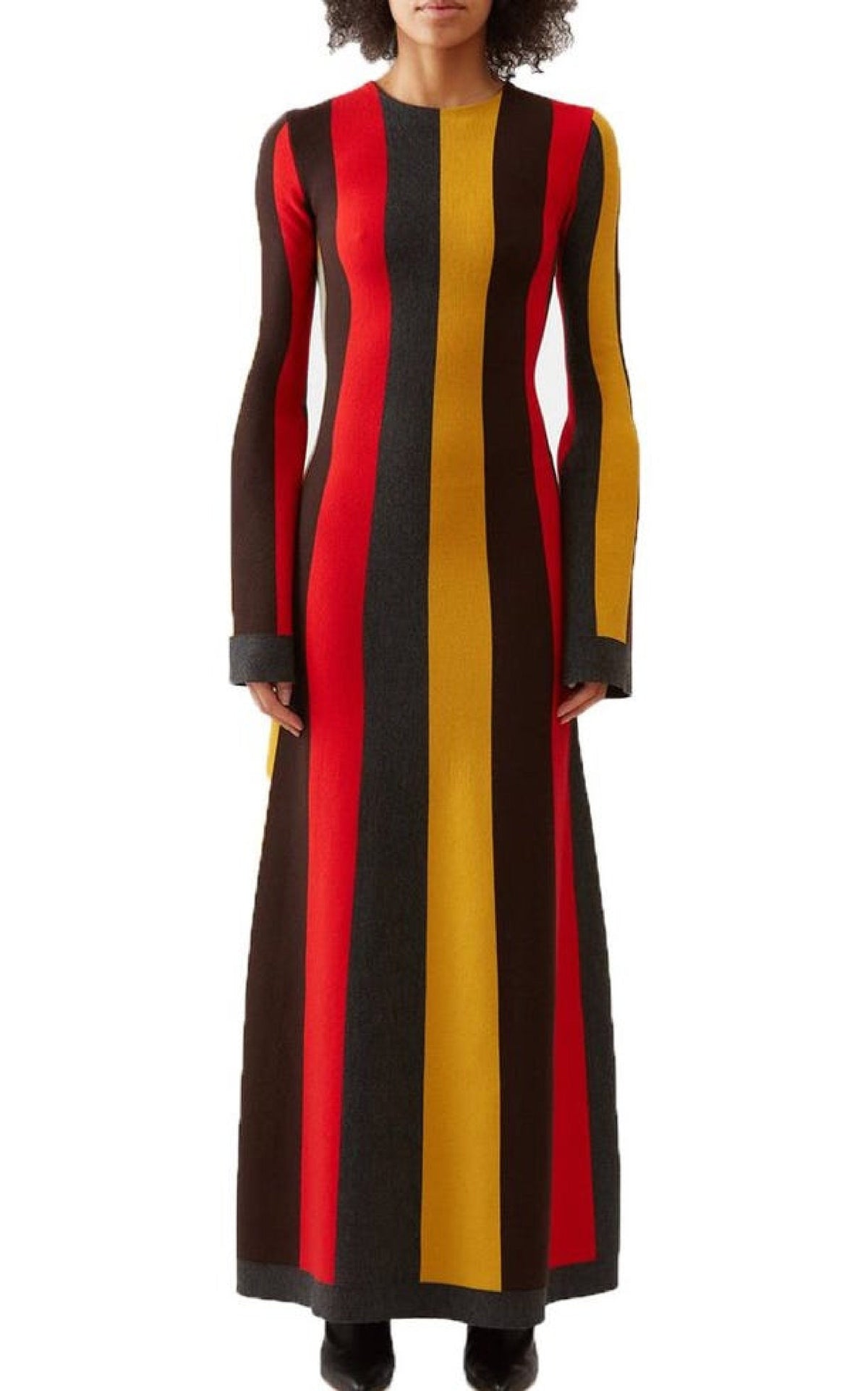Quinlan Dress en rouge multicolore wanaka mérinos cachemire