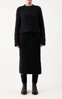 Black / Jupe Collin en cachemire - Black