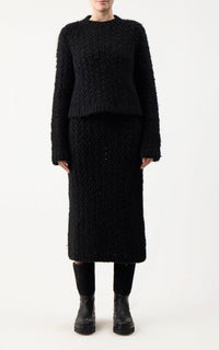 Collin Skirt en noir welfat cachemire fil