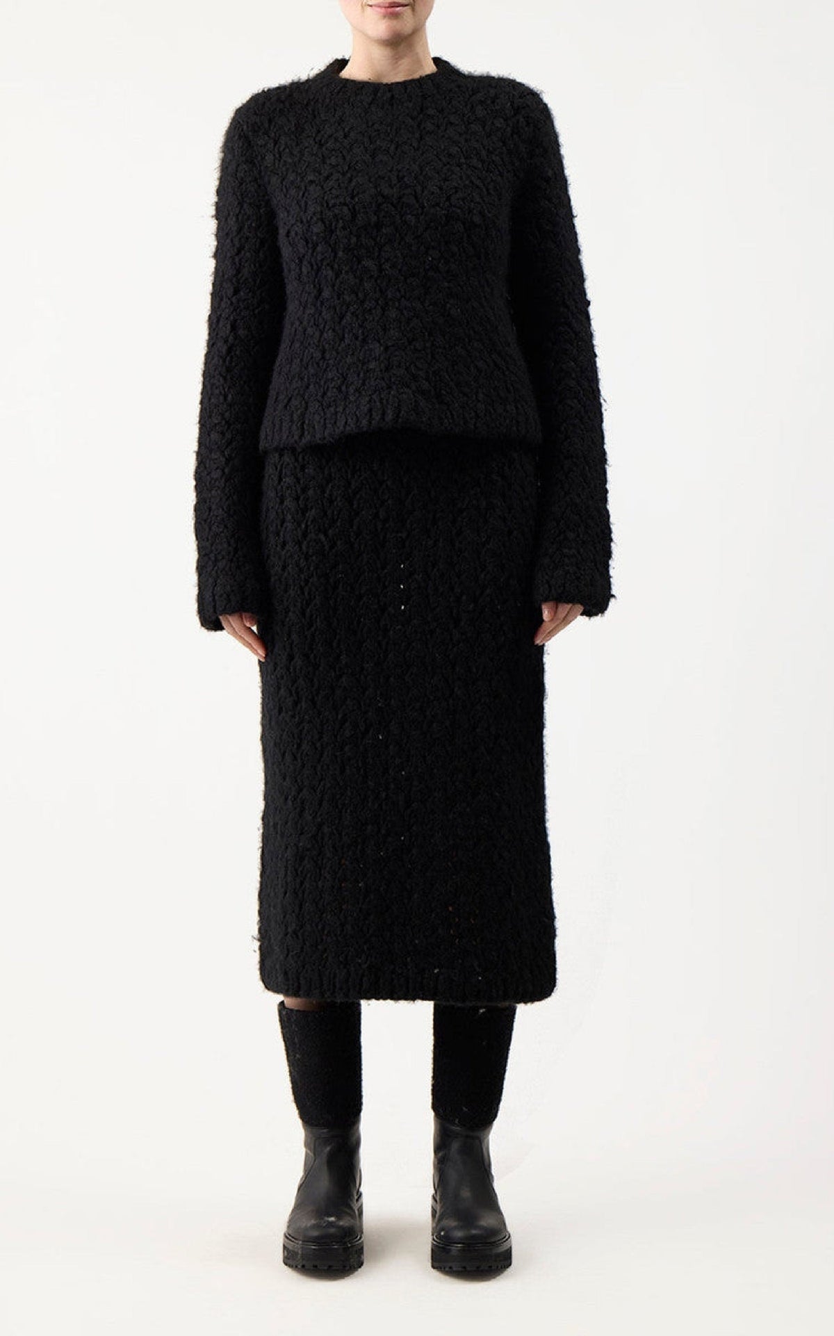 Collin Skirt en noir welfat cachemire fil