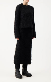 Collin Skirt en noir welfat cachemire fil