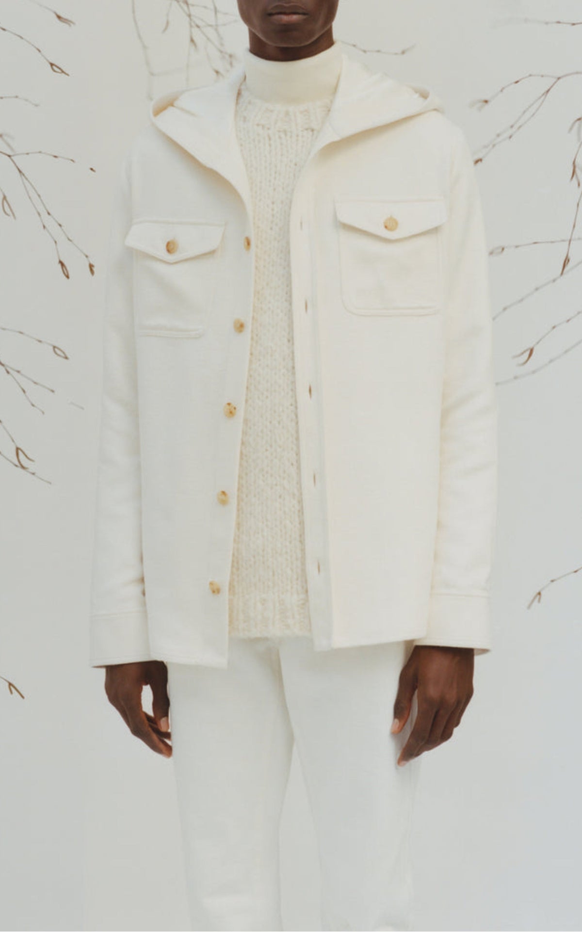 Lucas Overshirt en ivoire winter soie