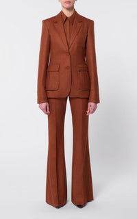 Rhein Pant en rouille chiné laine cachemire flanelle