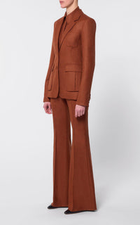 Rhein Pant en rouille chiné laine cachemire flanelle