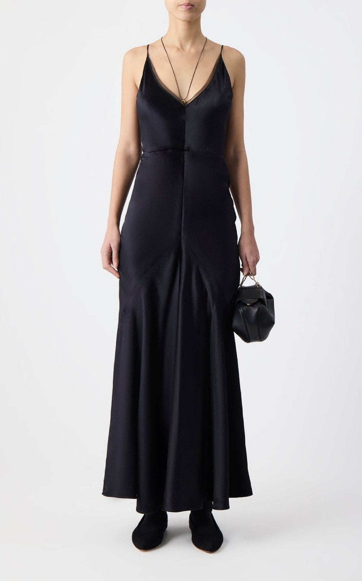 Black / Robe Brigita en soie - Black