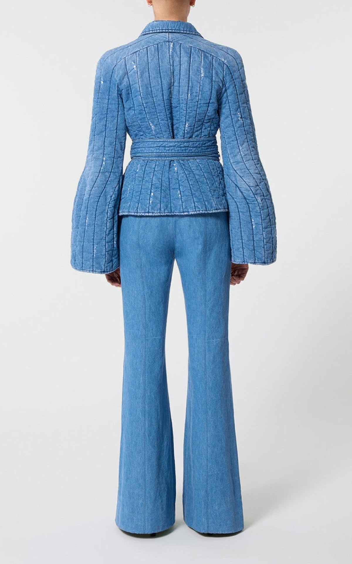 Light Blue Denim / Veste Merve à panneaux matelassés - Light Blue Denim
