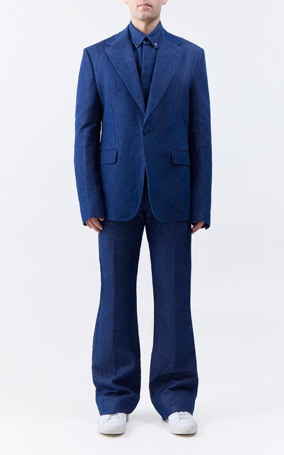 Leiva Blazer en denim coton lin denim