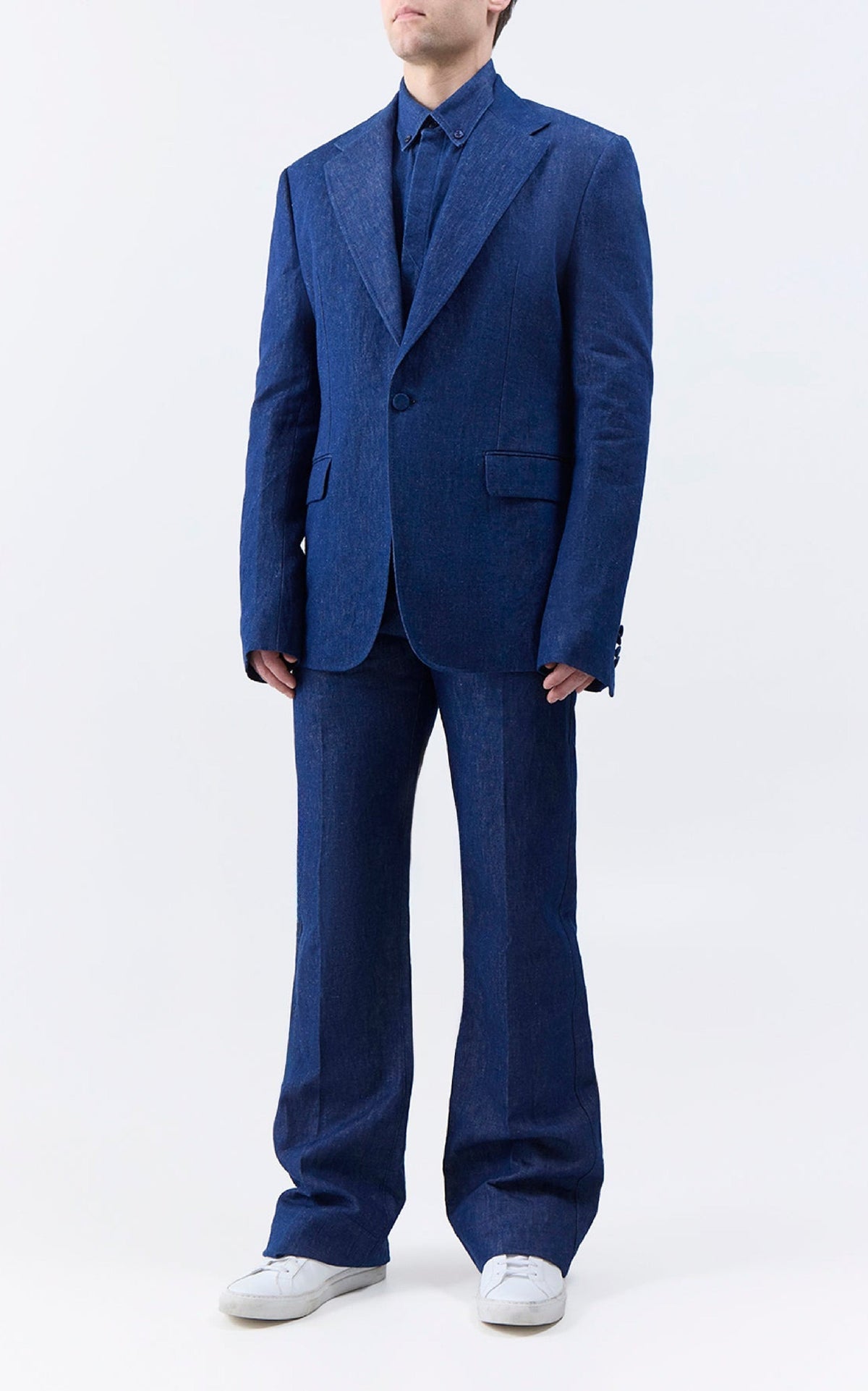 Leiva Blazer en denim coton lin denim