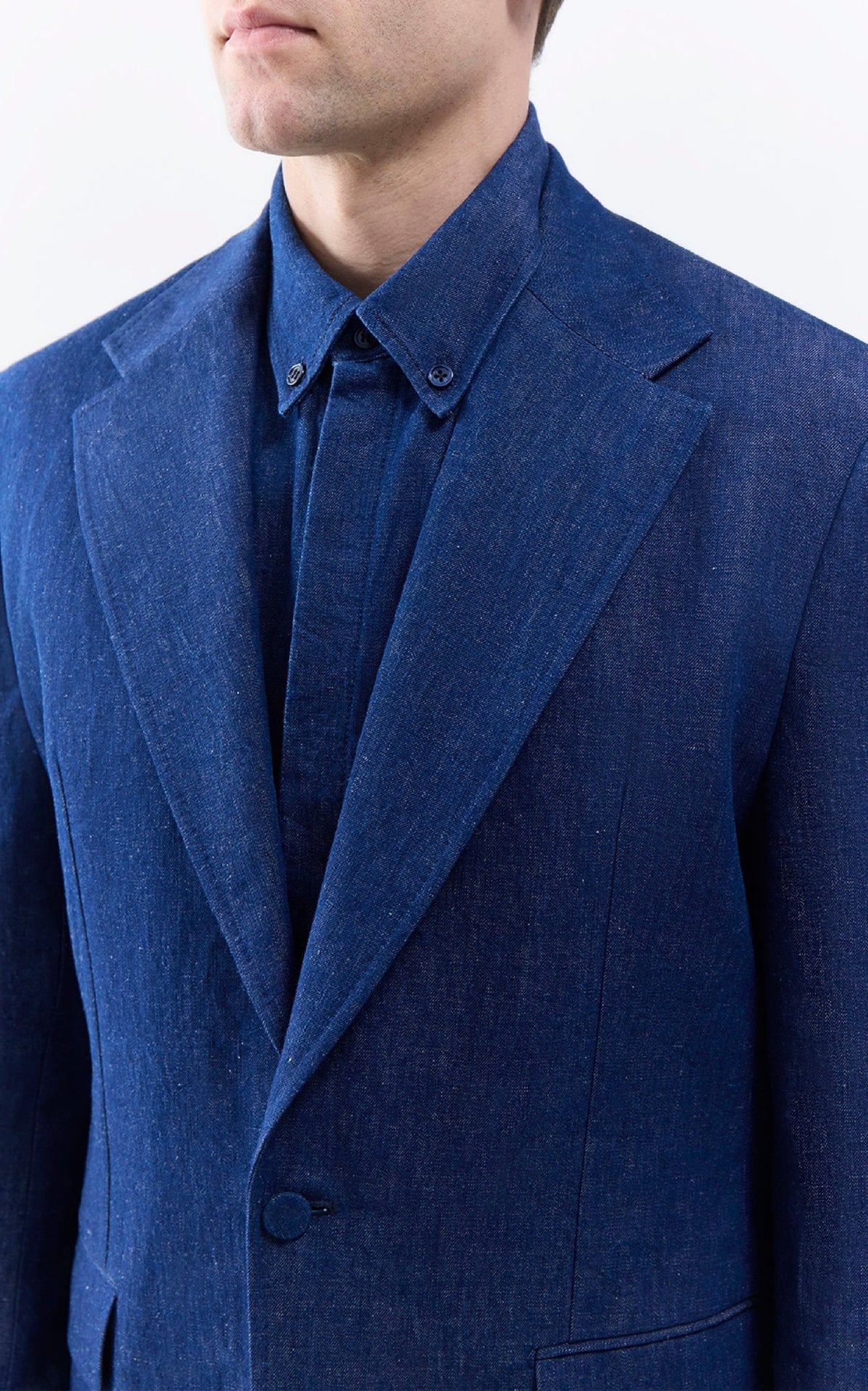 Leiva Blazer en denim coton lin denim