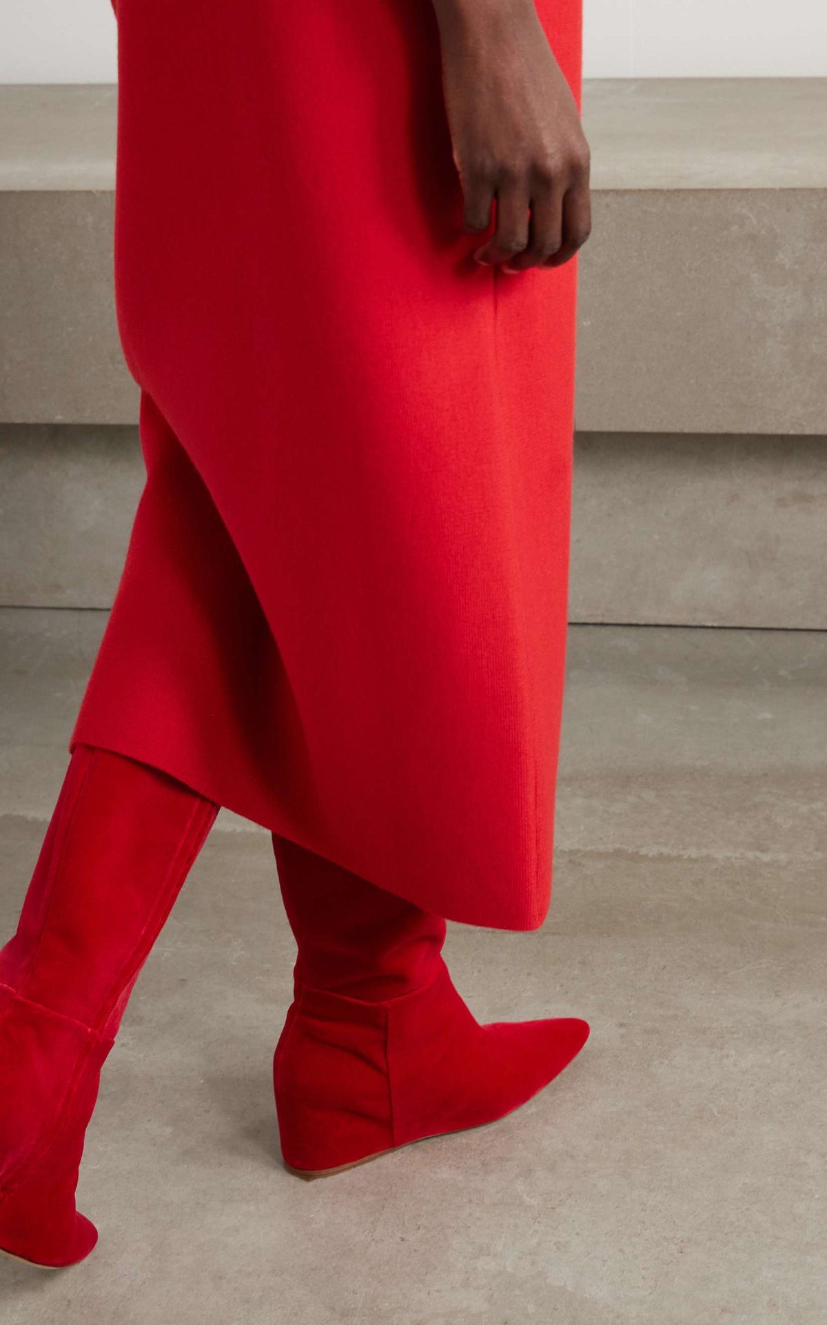 Remedios Boot en rouge écarlate velours