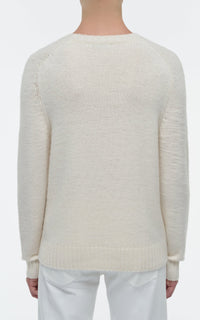 Ivory / Pull col rond Shorehan en soie et cachemire - Ivory
