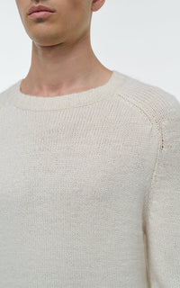 Ivory / Pull col rond Shorehan en soie et cachemire - Ivory