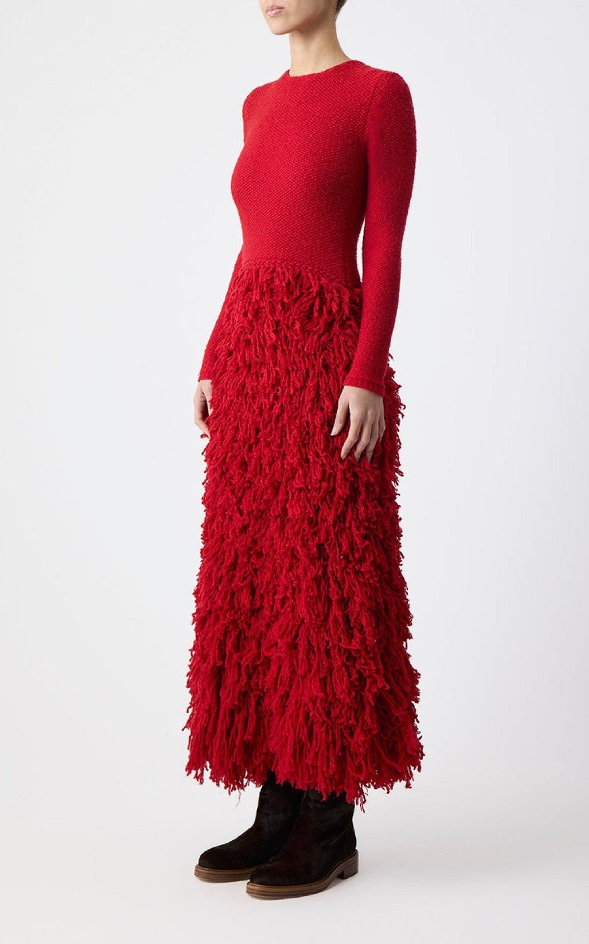 Scarlet Red / Robe Turner en laine et cachemire - Scarlet Red