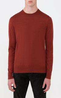 Palco Crewneck en copper antilope mérinos fil